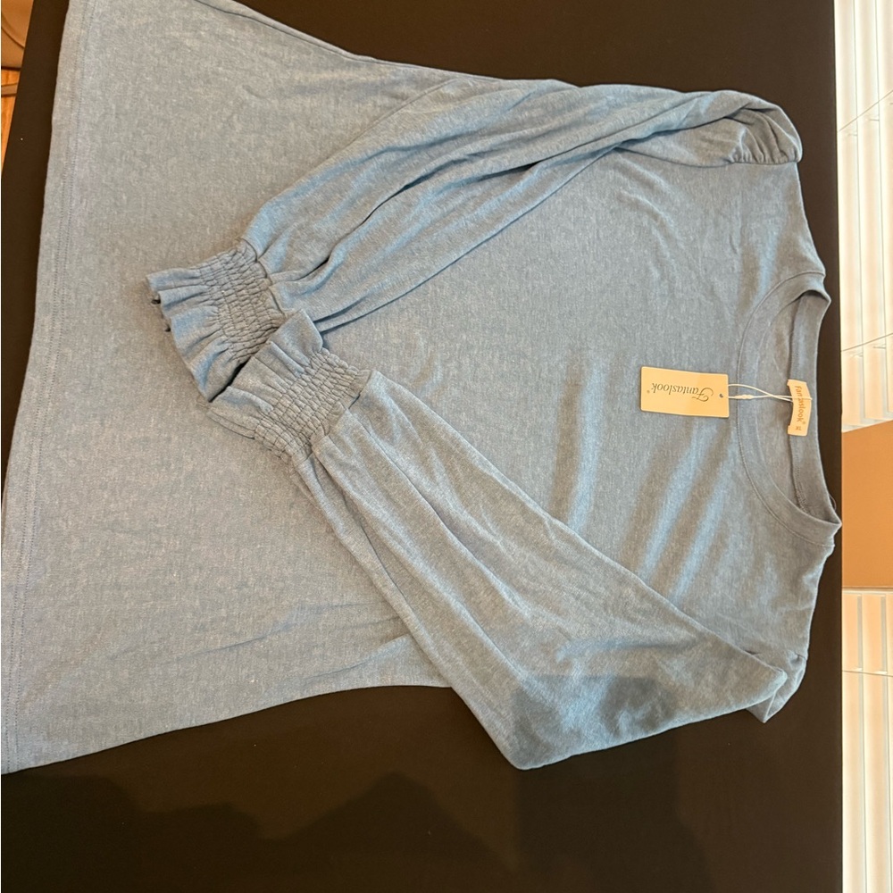 Blue Long Sleeve Top